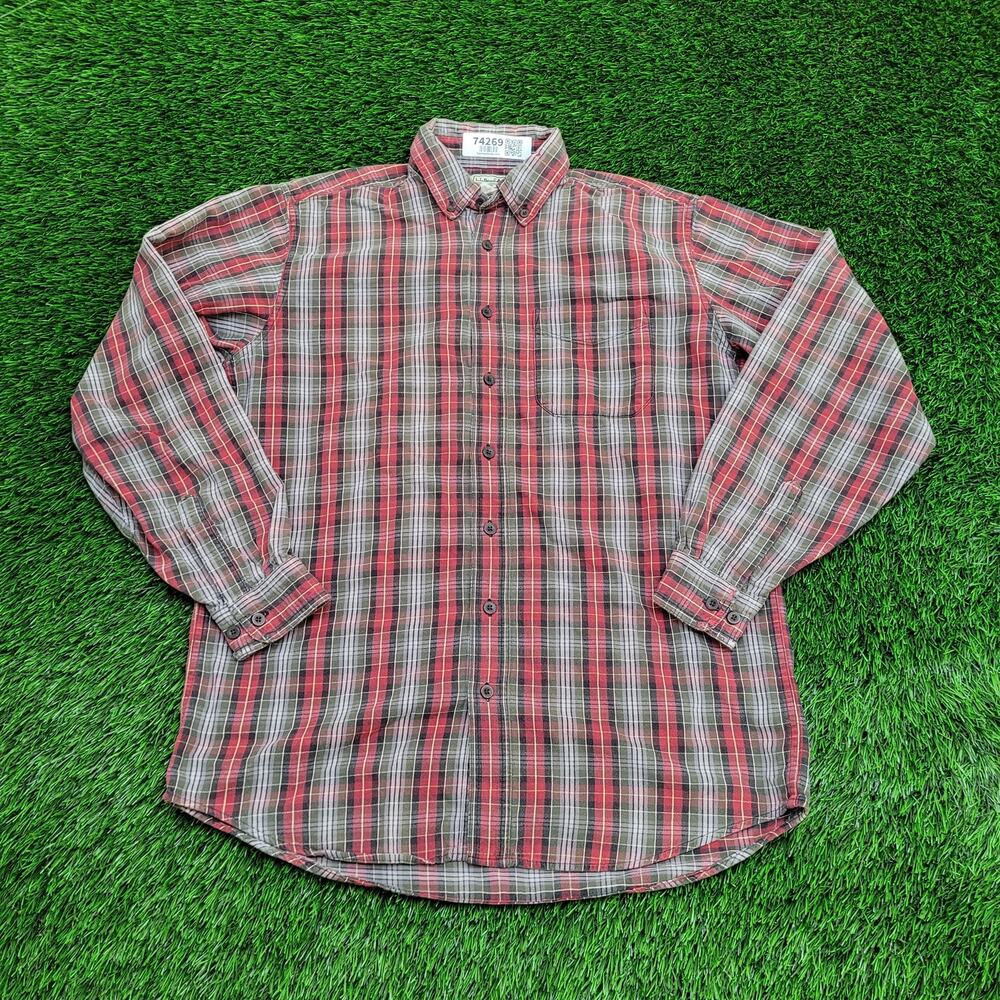 Vintage LL-Bean Flannel Shirt Medium 21x29 Baggy M-Tall